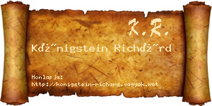 Königstein Richárd névjegykártya