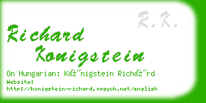 richard konigstein business card